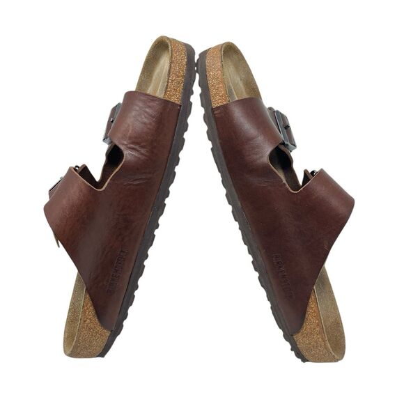 Birkenstock Arizona Mens 10 Brown Oiled Grip Leather 2 Strap Sandal Cork Footbed main image 6